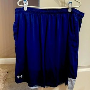 Men’s size 3x loose fit athletic shorts with pockets. Navy Blue